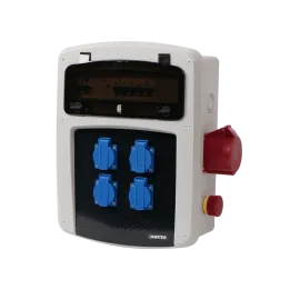 Coffret de chantier avec 4 prises monophasées + 1 Prise Tétrapolaire 32A OHMTEC