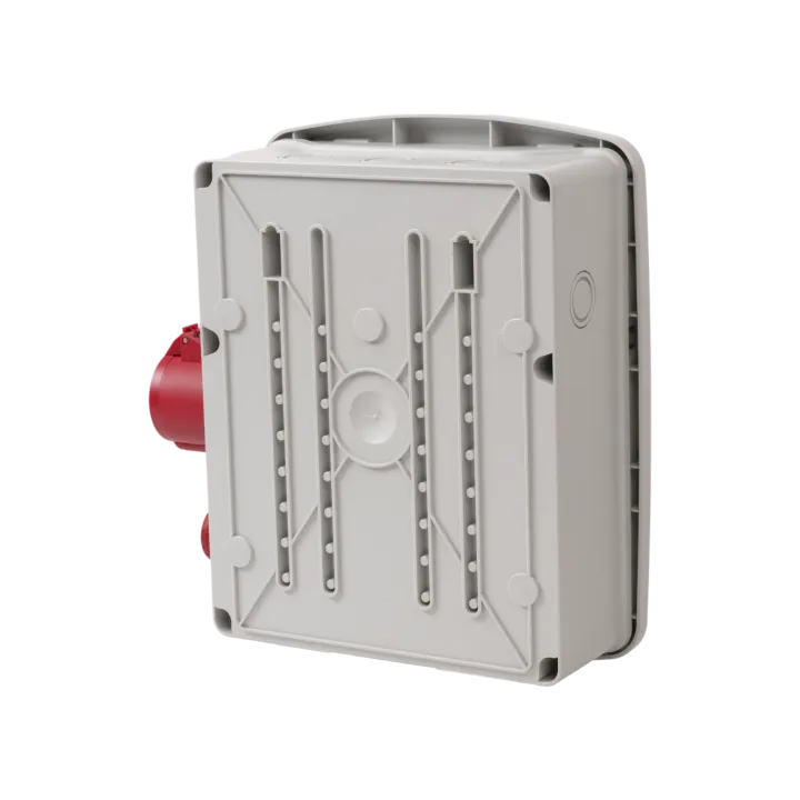Coffret de chantier avec 4 prises monophasées + 1 Prise Tétrapolaire 32A OHMTEC
