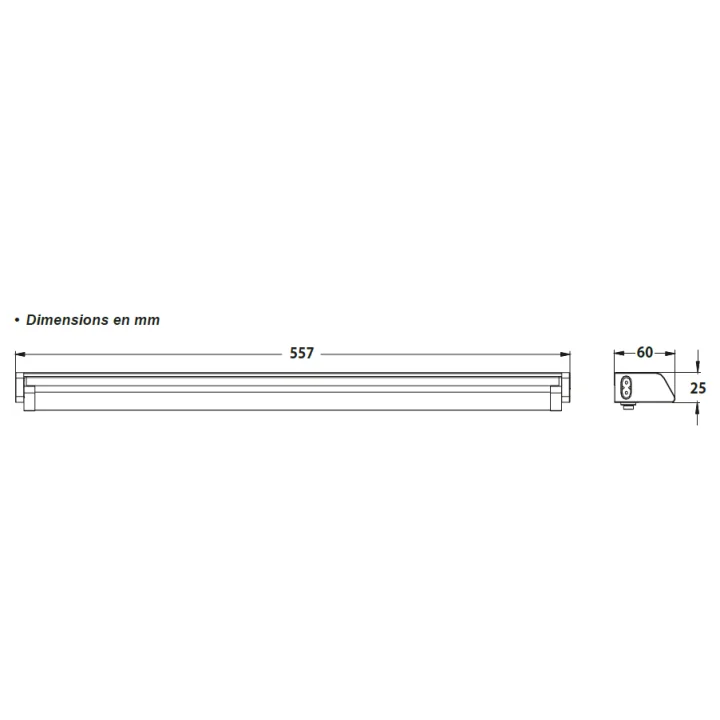 Réglette LED Cuisine Orientable 60cm 10W orientable IP20 WOLTZ