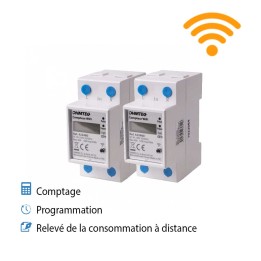 Kit comptage connecté wifi + programmation + relevé à distance pour coffret de camping 2 prises ou 2 raccordements
