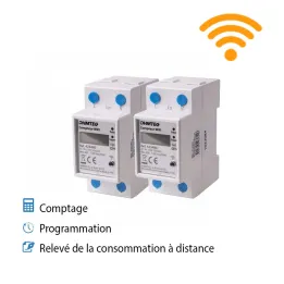 Kit comptage connecté wifi + programmation + relevé à distance pour coffret de camping 2 prises ou 2 raccordements
