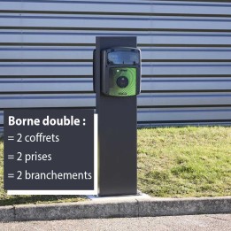 Borne de recharge double 7.4kW avec controleur de charge et protection électrique OHMTEC