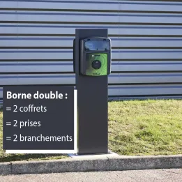 Borne de recharge double 7.4kW avec controleur de charge et protection électrique OHMTEC