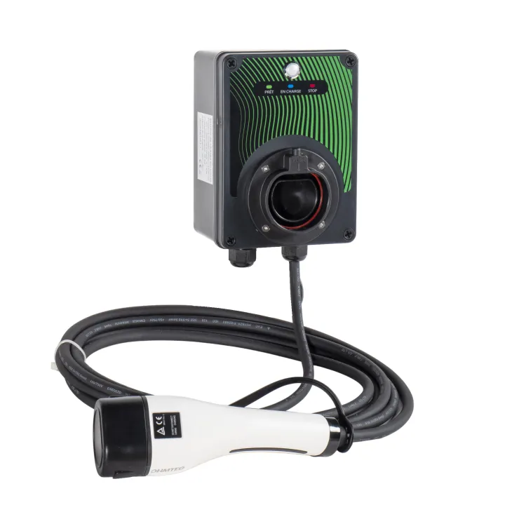 Coffret de recharge 3.7 kw avec contrôleur de charge et câble de 5m + coffret de protection 16A OHMTEC