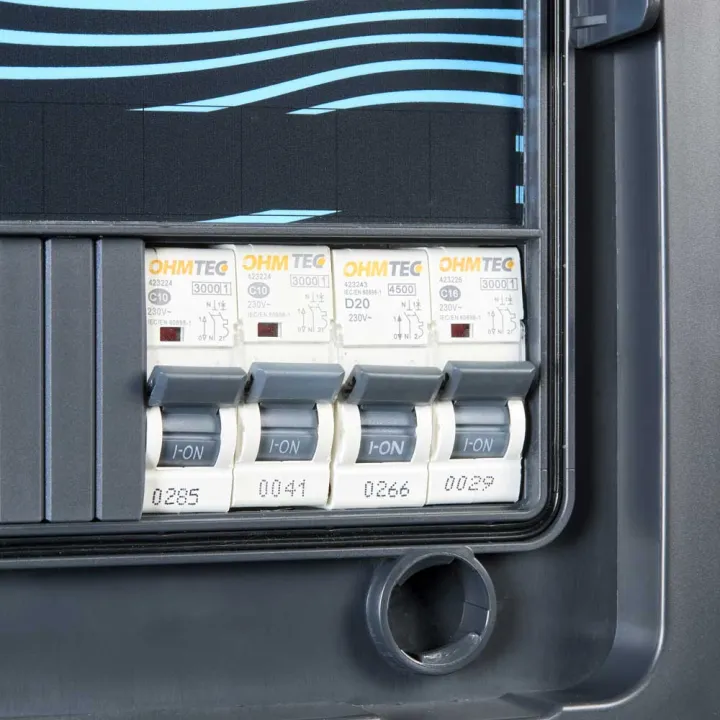 Coffret piscine pour filtration connecté + éclairage + traitement de l'eau + pompe à chaleur NALTO