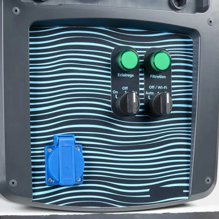 Coffret piscine pour filtration connecté + éclairage + traitement de l'eau + pompe à chaleur NALTO