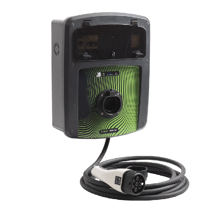 Coffret de recharge 3,7 kw avec controleur de charge et protection électrique + câble OHMTEC