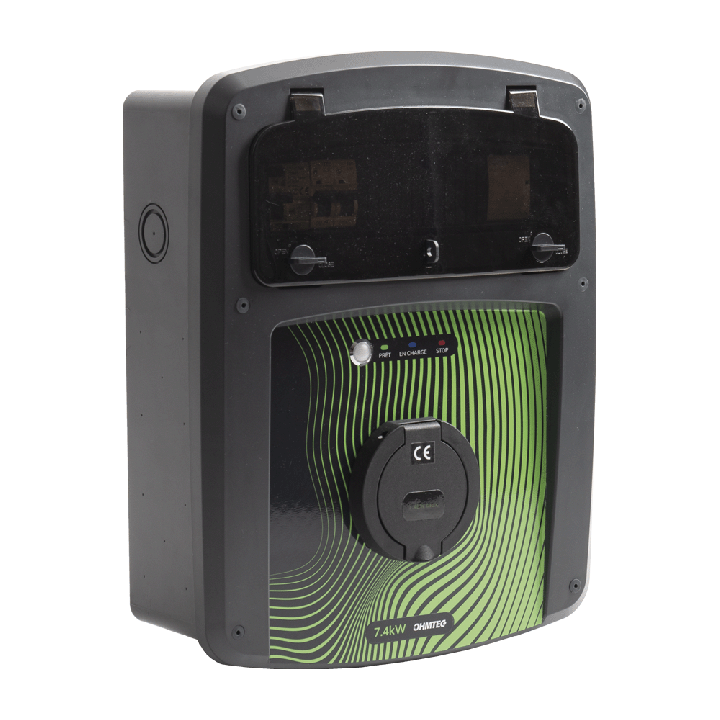 Coffret de recharge 7.4 kW avec contrôleur de charge et protection électrique OHMTEC
