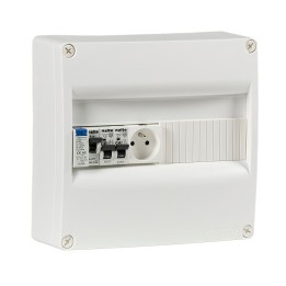 Tableau électrique équipé spécial extension 1 différentiel 40A + 2 disjoncteurs + 1 prise 2P+T 16A NALTO