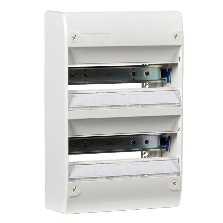 Tableau électrique vide 2 rangées 26 modules Rail Amovible NF NALTO + Porte