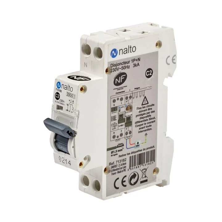 Disjoncteur à vis 2A - 1P+N - 3kA NF NALTO