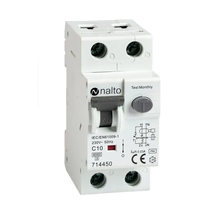 Disjoncteur Différentiel 10A - 30mA 1P+N Courbe C NALTO