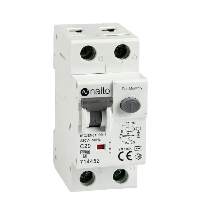Disjoncteur Différentiel 20A - 30mA 1P+N Courbe C NALTO