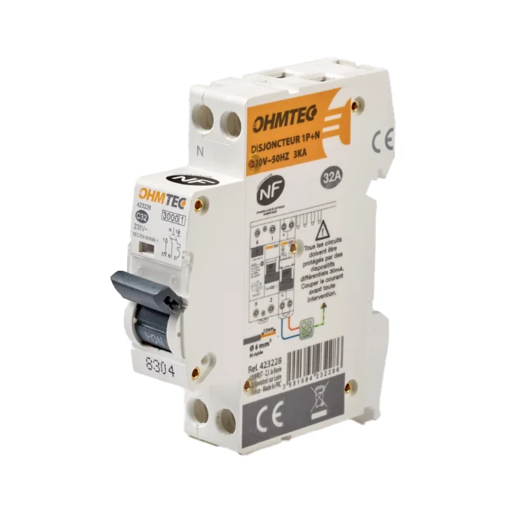 Disjoncteur 1P+N32A 3kA NF OHMTEC
