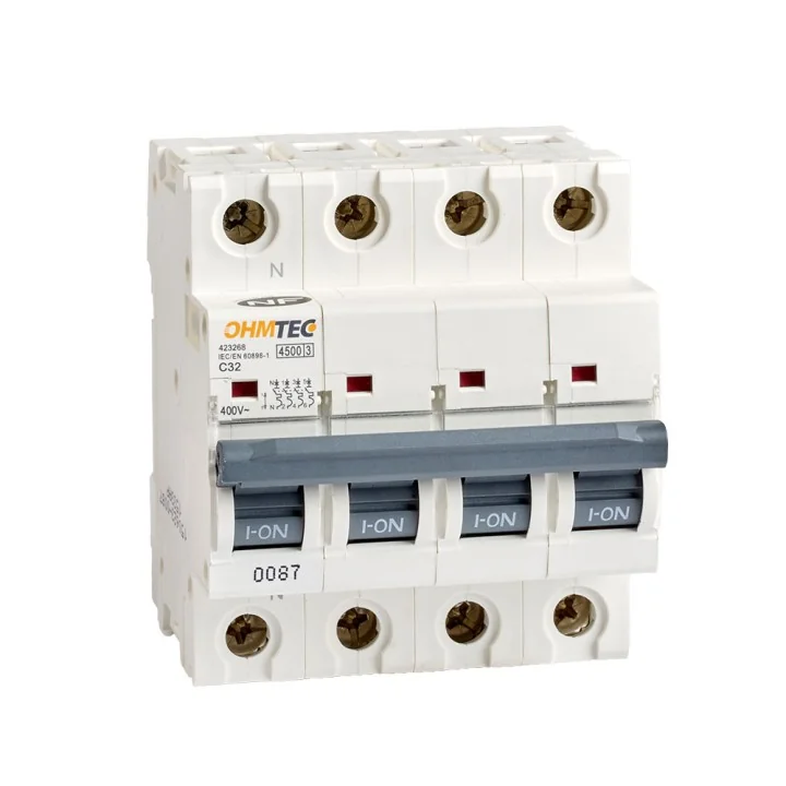 Disjoncteurs tétrapolaires 32A 4.5kA NF OHMTEC