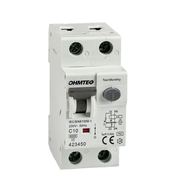 Disjoncteur différentiel à vis 1P+N 10A 30mA 6kA Courbe C