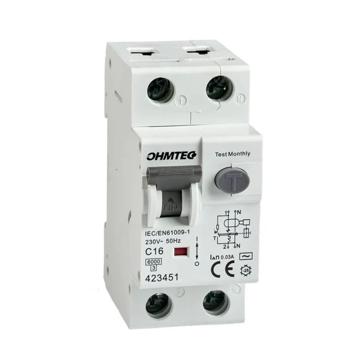 Disjoncteur différentiel à vis 1P+N 16A 30mA 6kA Courbe C