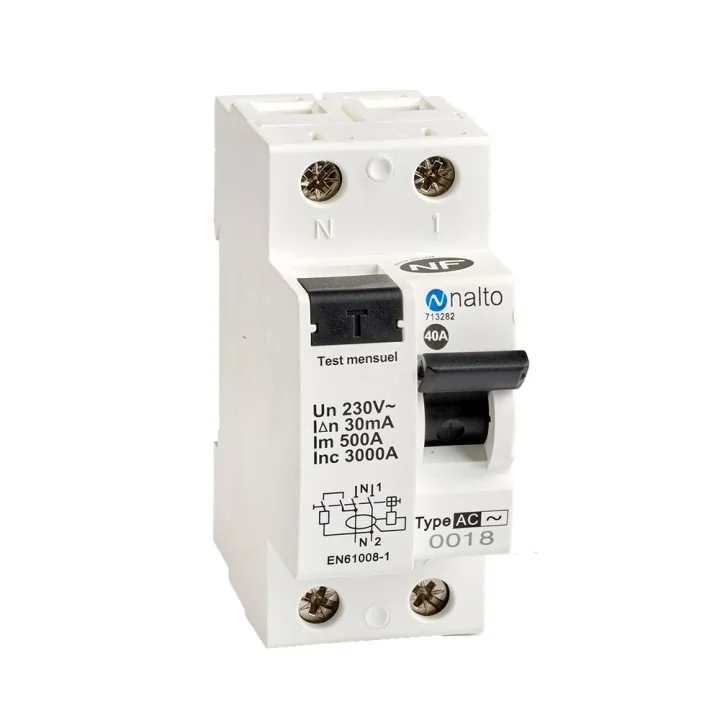 Interrupteur différentiel 40A 30 mA type AC NF NALTO