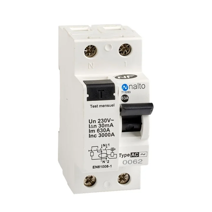 Interrupteur différentiel 63A 30 mA type AC NF NALTO