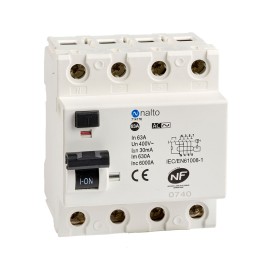Interrupteur différentieltétrapolaire 63A type AC - 30 mA - 400V~