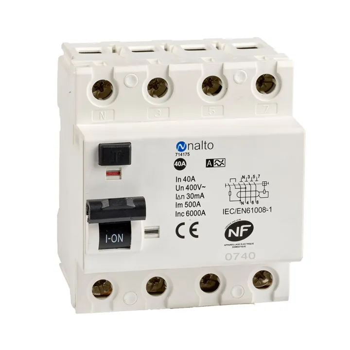 Interrupteur différentieltétrapolaire 40A type A - 30 mA - 400V~