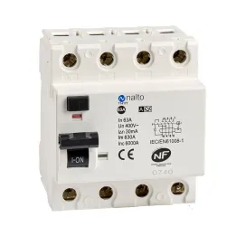Interrupteur différentieltétrapolaire 63A type A - 30 mA - 400V~