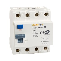 Interrupteurs différentiels tétrapolaires 40A 30mA type AC NF OHMTEC