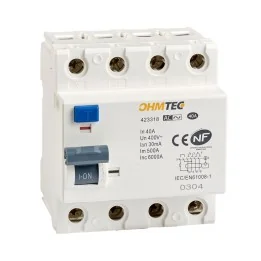 Interrupteurs différentiels tétrapolaires 40A 30mA type AC NF OHMTEC