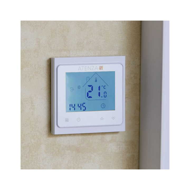 Thermostat programmable blanc connecté wifi pour chauffage électrique ou circulateur 230V ATENZA