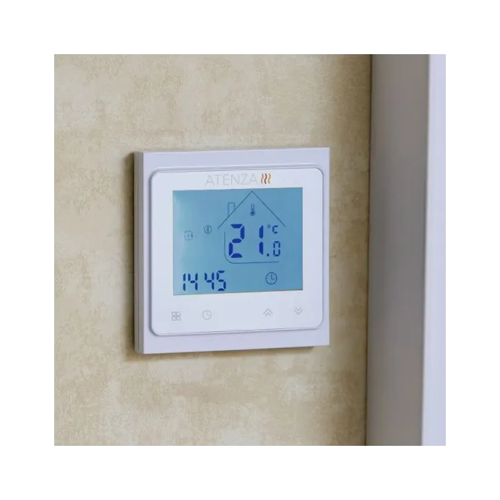Thermostat programmable blanc connecté wifi pour chauffage électrique ou circulateur 230V ATENZA