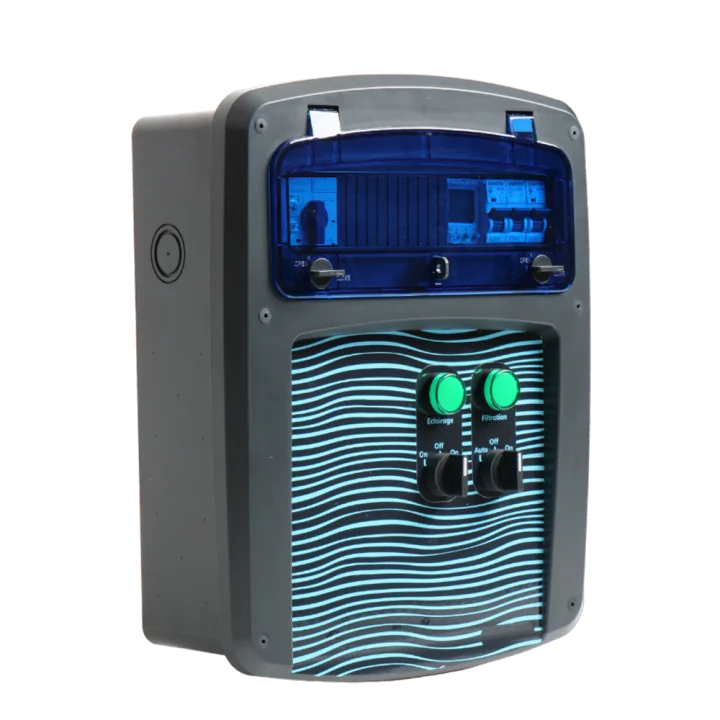 Coffret piscine pour filtration + éclairage + traitement de l'eau + pompe à chaleur NALTO