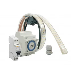 Kit option éclairage + protection + horloge mécanique pour casquette borne électrique OHMTEC