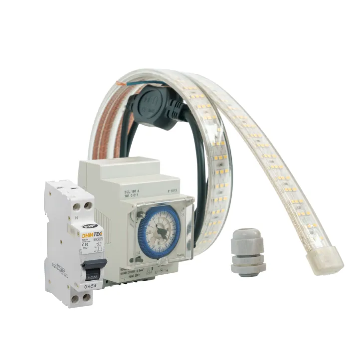 Kit option éclairage + protection + horloge mécanique pour casquette borne électrique OHMTEC