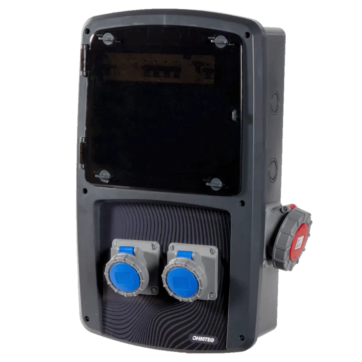 Coffret de ponton 2 prises mono 16A et 1 prise triphasée 16A IP67 OHMTEC