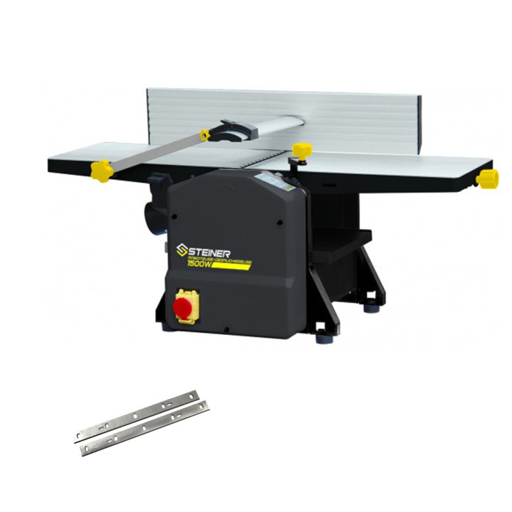 Pack Raboteuse Dégauchisseuse 1500W 254mm + Jeu de 2 fers STEINER