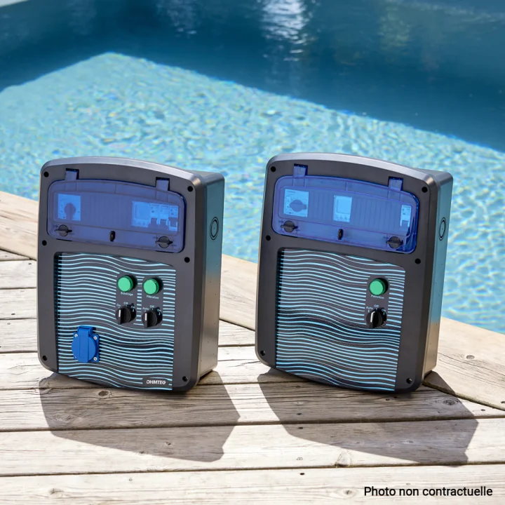 Coffret piscine pour filtration + éclairage + traitement de l'eau + pompe à chaleur NALTO
