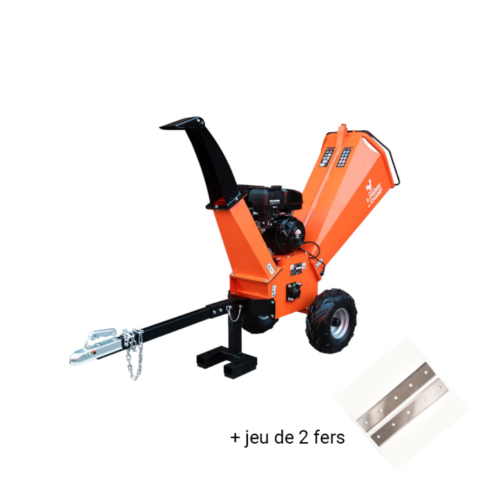 Pack broyeur de végétaux thermique 420cc 120mm + 2 fers ST PIERRE DU CHAMP