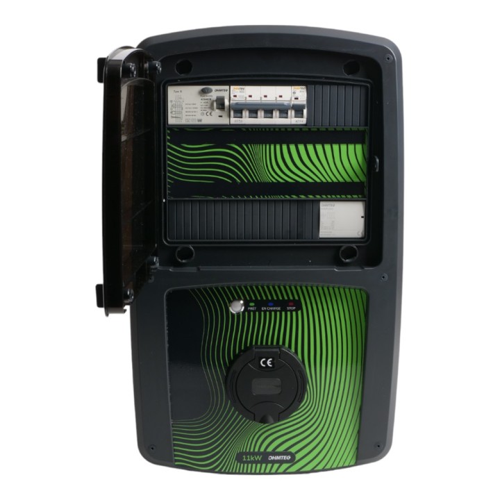Coffret de recharge 11 kW avec contrôleur de charge et protection électrique OHMTEC