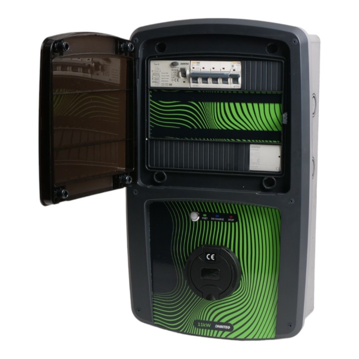 Coffret de recharge 11 kW avec contrôleur de charge et protection électrique OHMTEC