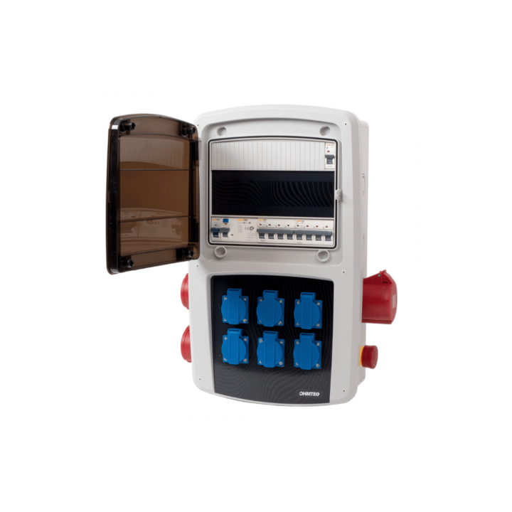 Coffret de chantier 6 prises monophasées + 3 prises triphasées 32A