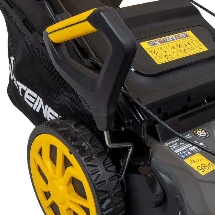 Tondeuse thermique tractée 4 en 1 mulching 51 cm 4CV 170cm³ - Démarrage électrique - STEINER