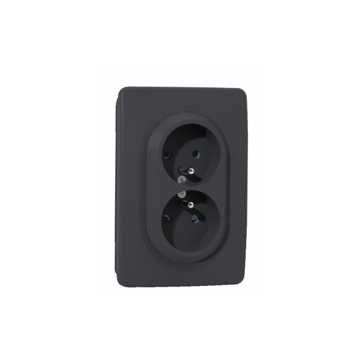 OHMTEC Epure Prise double anthracite 