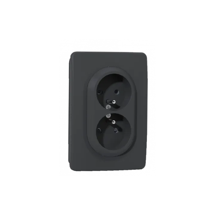OHMTEC Epure Prise double anthracite 