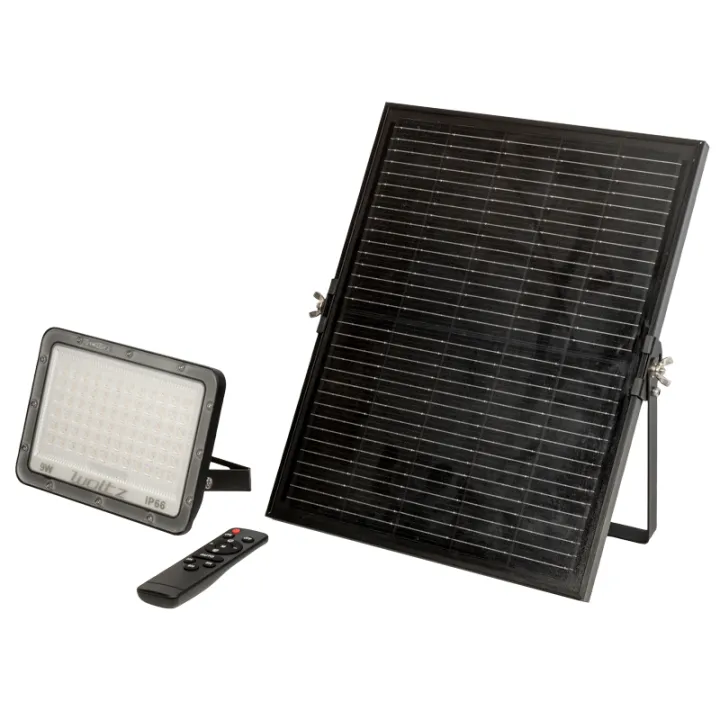 Projecteur LED extérieur solaire à fixer 9W noir WOLTZ