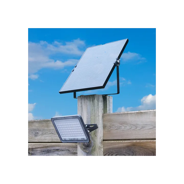 Projecteur LED extérieur solaire à fixer 9W noir WOLTZ
