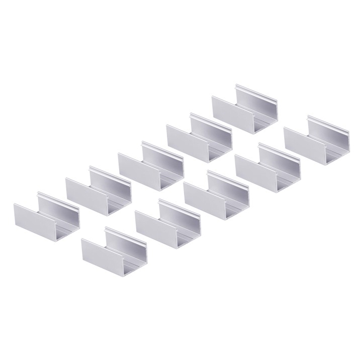 Lot de 10 clips Aluminium pour Ruban Led COB 24V IP65 10mm réf 812585