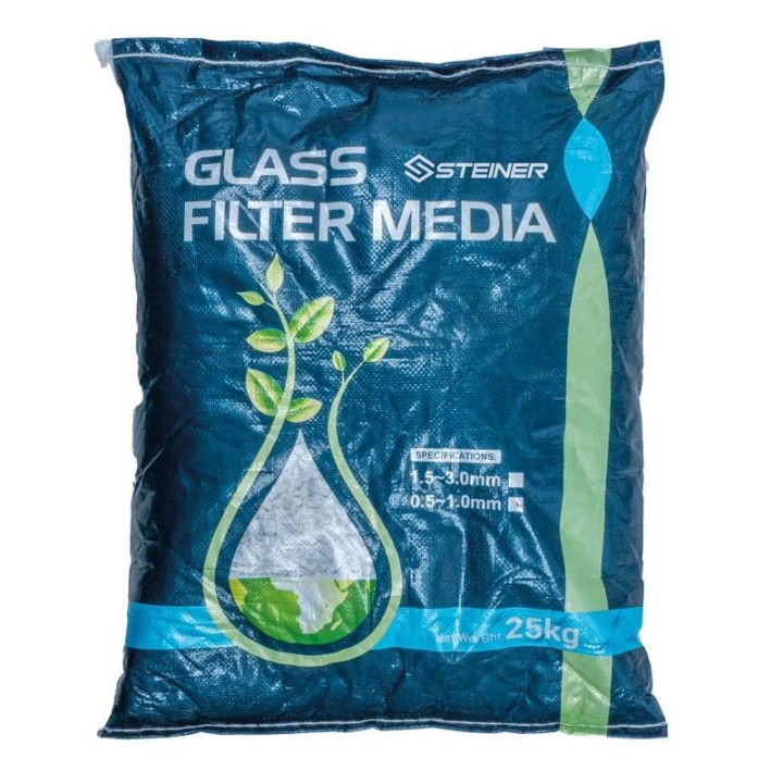 Groupe de filtration 1.5CV 22m³/h Ø635mm vanne Top 6 voies + Verre filtrant 0,5-1,0mm 5x25 Kg