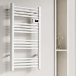 Sèche-serviette électrique 500W tubes ronds fil chauffant - ATENZA