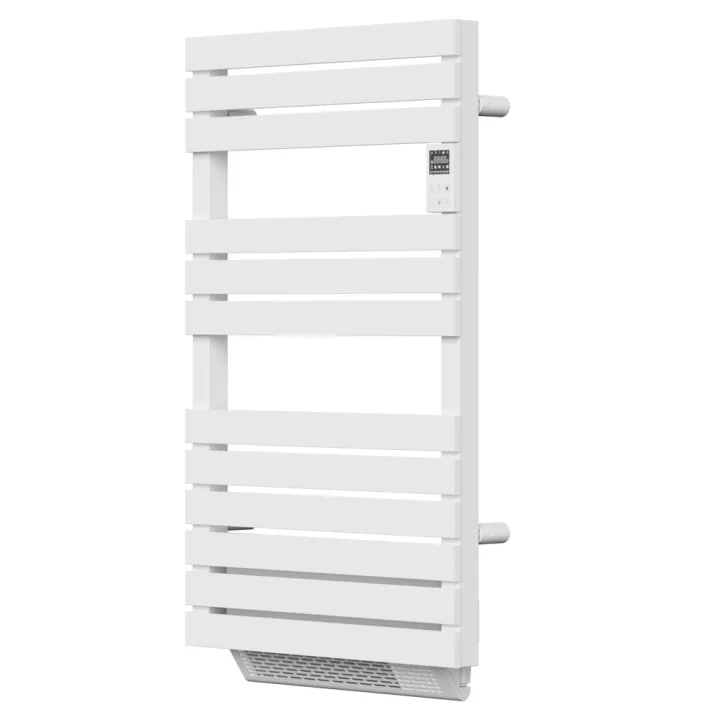 Sèche-serviette électrique 500W barres plates fil chauffant + soufflerie - ATENZA