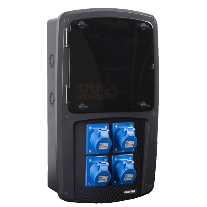 Coffret camping 4 prises CEE 16A avec protection par disjoncteur différentiel - OHMTEC